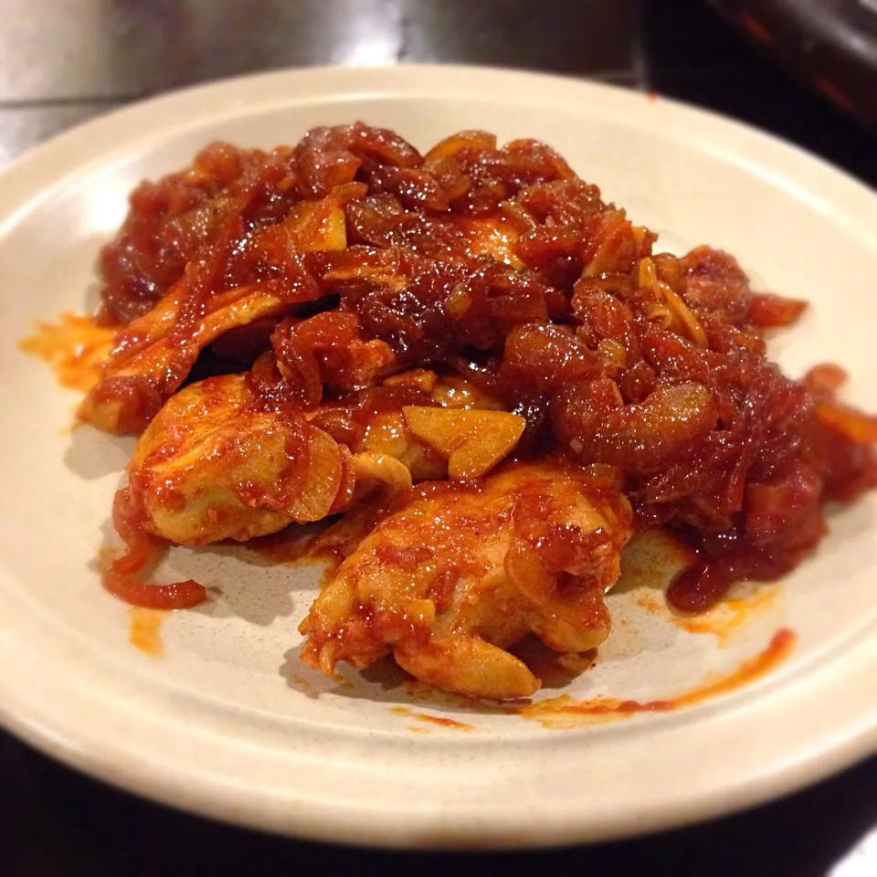 Snapdishの料理写真:Stir-Fly Chicken Breast with Korean Hot Bean Paste aka Gochujang|Genie Cullenさん