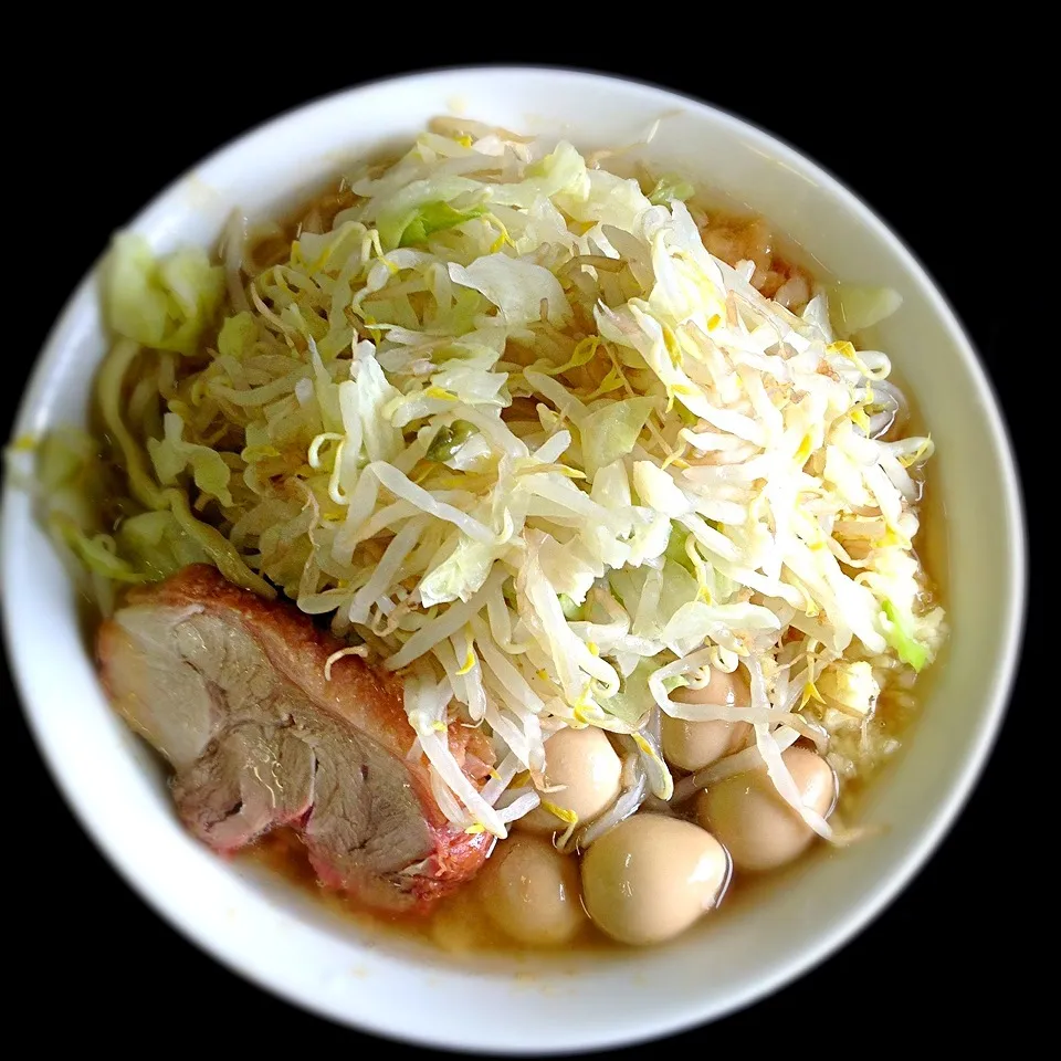 二郎 守谷 小ラーメン野菜ニンニクウズラ|nanpuuさん