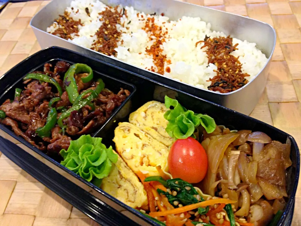 Snapdishの料理写真:牛肉のオイスター炒め弁当|masakoさん