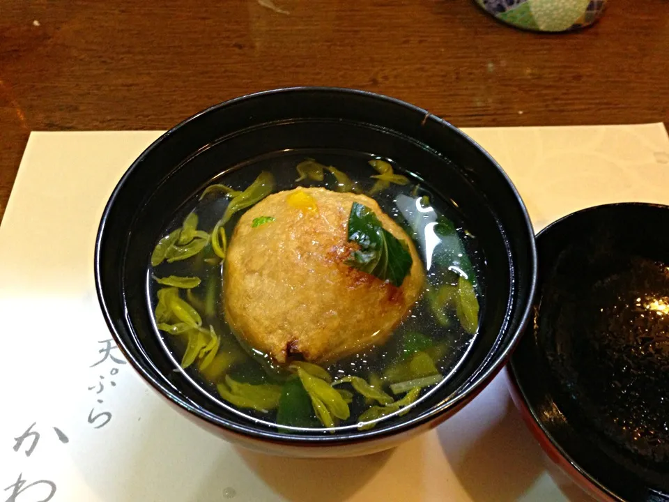 今日の椀もの    (蓮根饅頭)|空さん