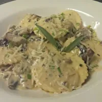 Snapdishの料理写真:wild mushroom ravioli in a portabella mushroom cream sauce|Colin Crandallさん