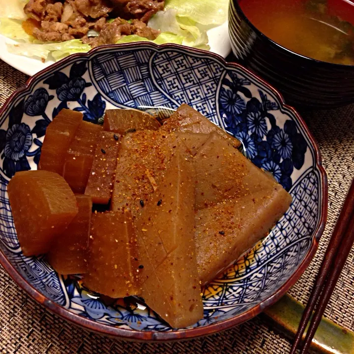 大根とコンニャクの甘辛煮|Sakikoさん