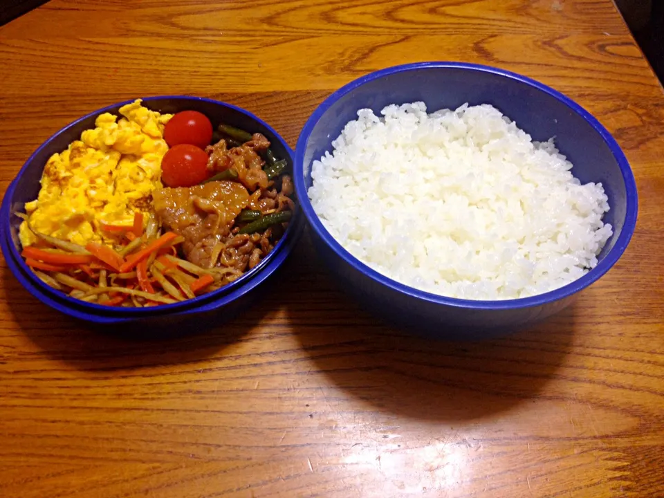 Snapdishの料理写真:焼肉＆ふわふわ卵丼弁当|yasuminさん