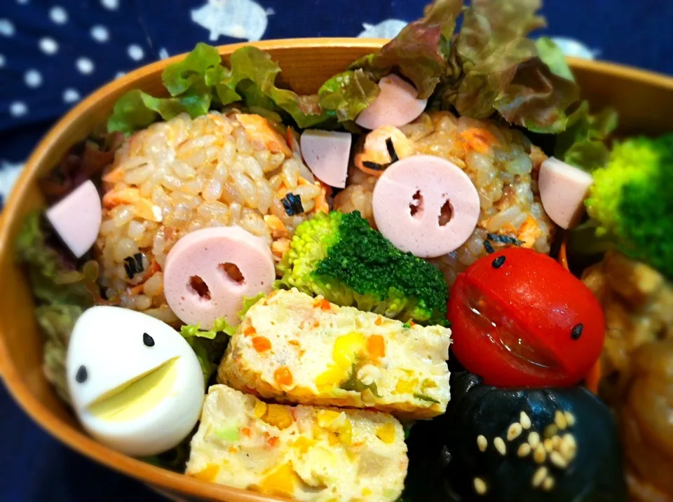 Snapdishの料理写真:ぶたさん弁当|fmpgltさん