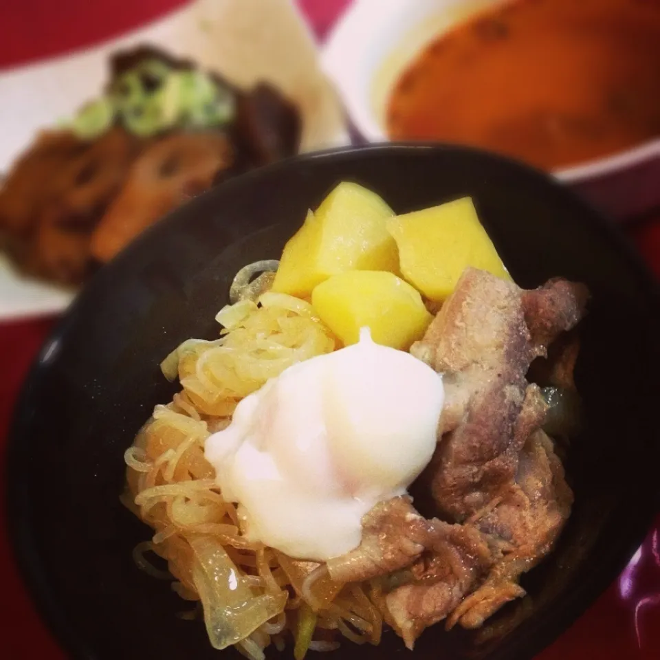 ダシダで○家の豚丼                         〜のはずが肉じゃか丼！|志野さん