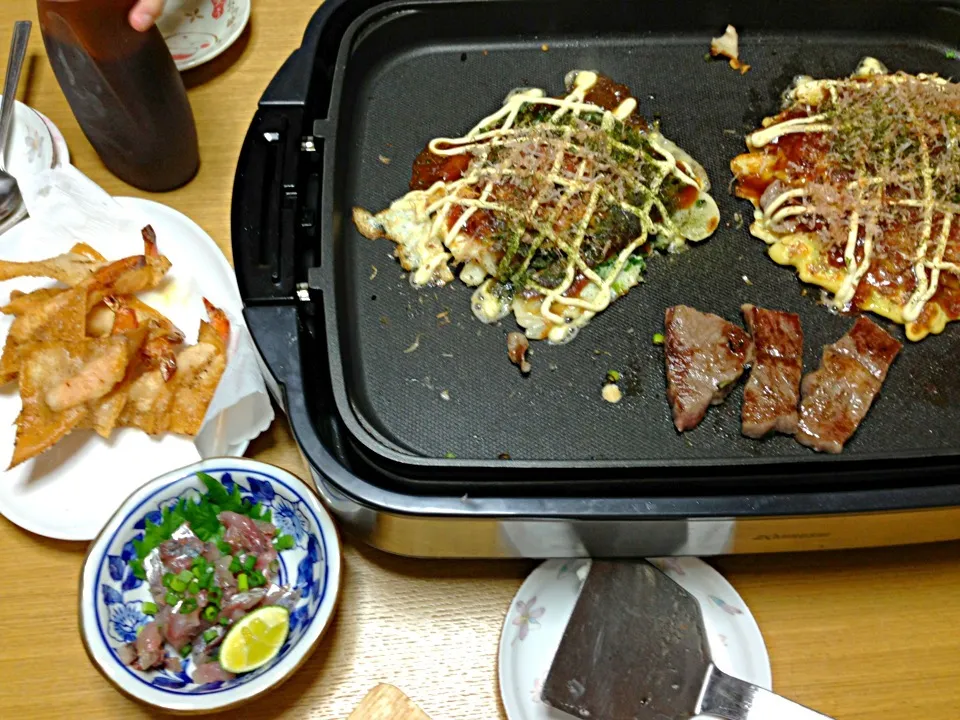 お好み焼きの晩御飯|川上千尋さん