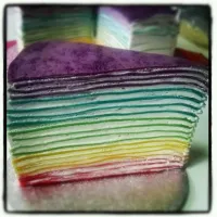 Snapdishの料理写真:Rainbow crepe cake|Somrasri Sukhonthasapさん