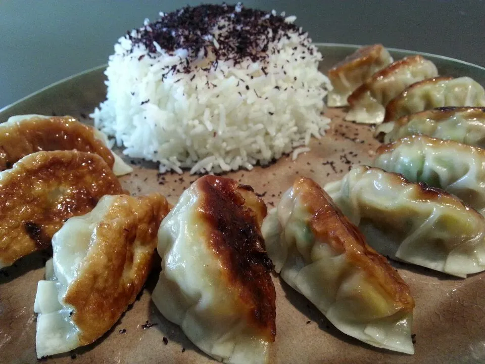 Gyoza and Basmati rice with Sisho furikake.|Frank&Jolanda - Eteninbeeldさん