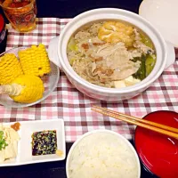 シンプル鍋と湯葉のお刺身＼_(･ω･`)|伊東 しのぶさん