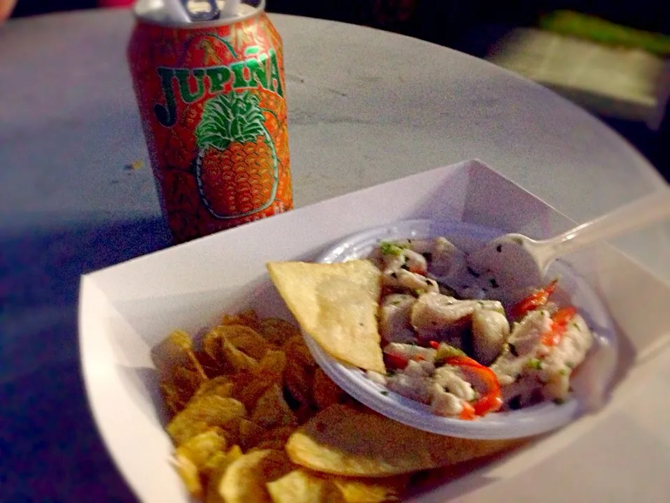 coconut milk and lime ceviche with hand cut plantain chips|ashley raeさん