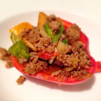 Filled Paprika with some additional vegetables|Jay Frogさん