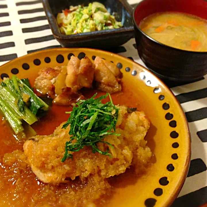 ブリのみぞれ煮🍀白菜サラダ🍀お味噌汁|mochaさん