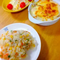 Snapdishの料理写真:ピラフとグラタン‼︎|テラマリさん