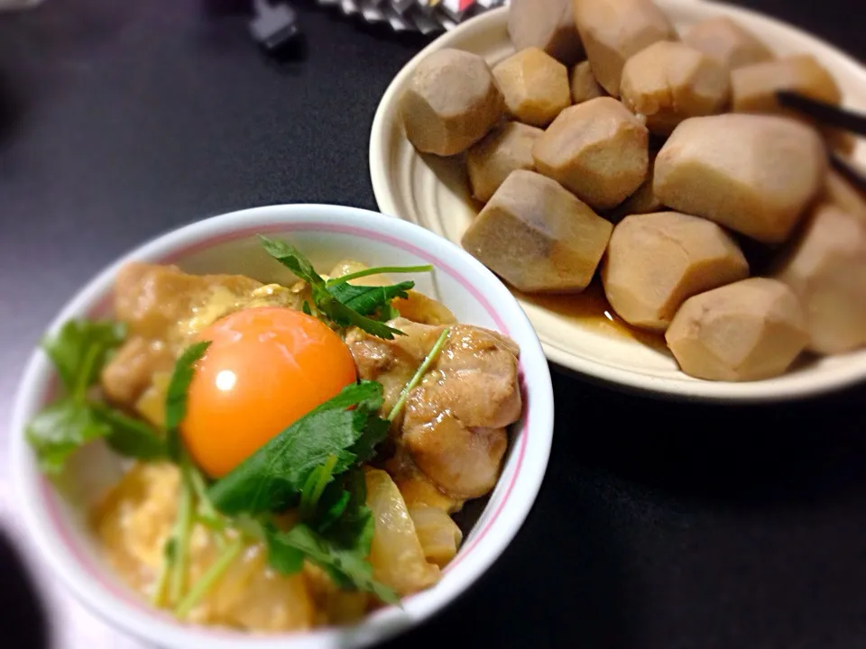 親子丼と里芋の煮物|amimoさん