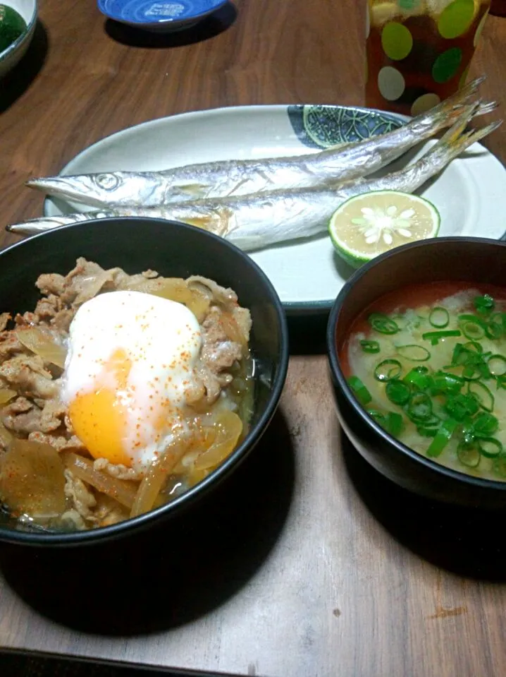 豚丼＊かますの塩焼き＊味噌汁|Yuki Niiyaさん