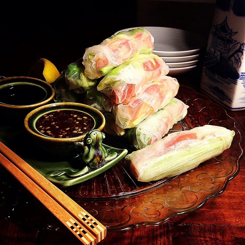 Steamed Chicken n Vege Rice paper Roll  蒸し鶏と野菜のライスペーパーロール|Yuka Nakataさん