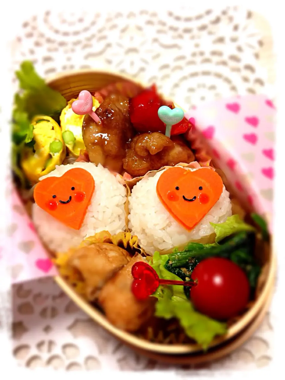 ゆっぴーઈ(◕ั◡◕ั)*ﾟ*♡の「ニコニコハート❤」弁当|kumiさん