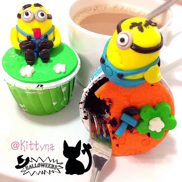 🎃 Minion Cupcakes ☕️👻|🎀Kittyna🌸さん