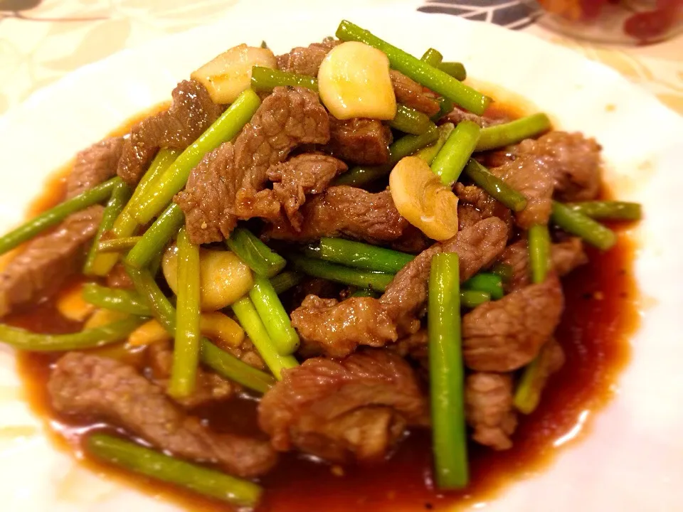 Beef sauté in garlic and onion string 😁|🌸ルビーかわな🌸さん