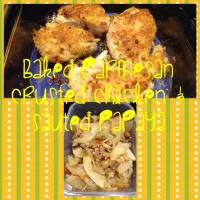 Baked parmesan crusted chicken & sauted papaya..😊|Milagros Raymundo Peraltaさん