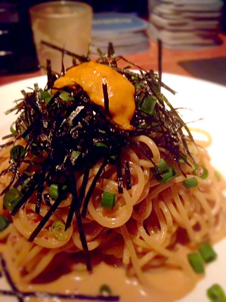 たまり醬油と生ウニの冷製パスタ(*^◯^*)|まあん👽さん