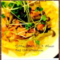 サーモンときのこのクリームパスタ*|sumile*さん