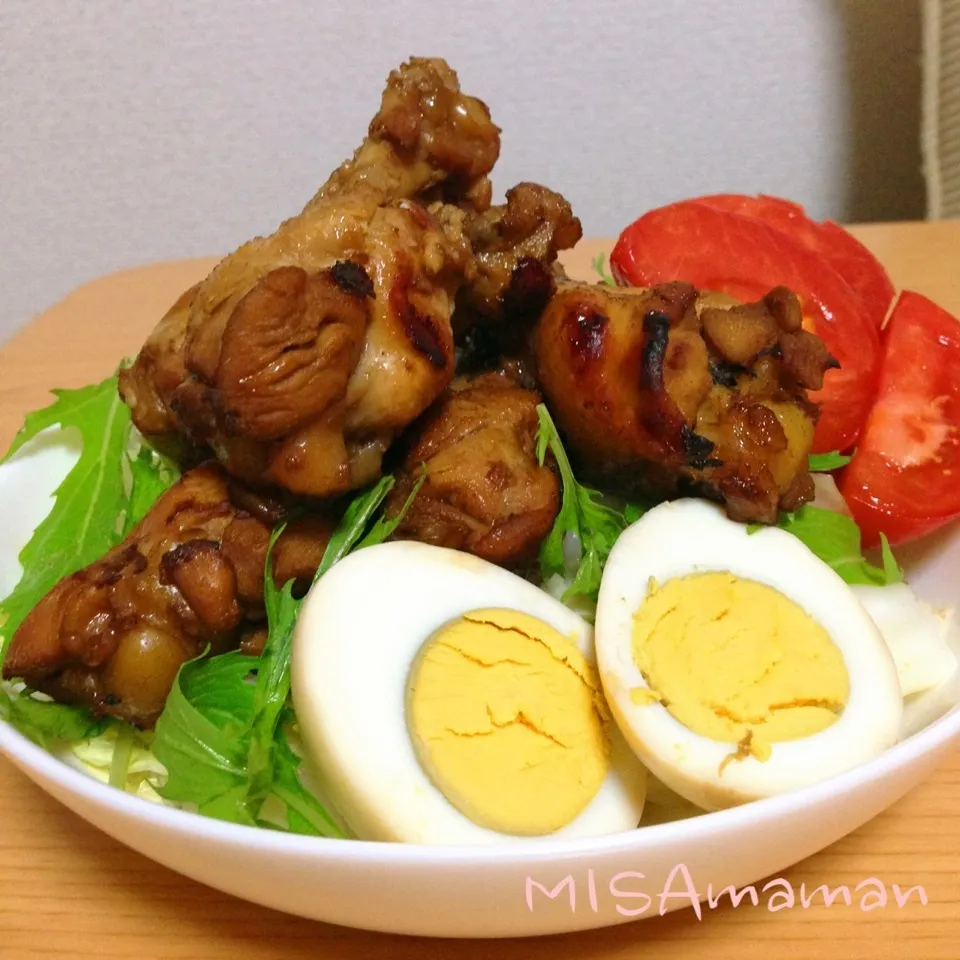 焼肉のタレと麺つゆで手羽元煮込み|みさmamanさん