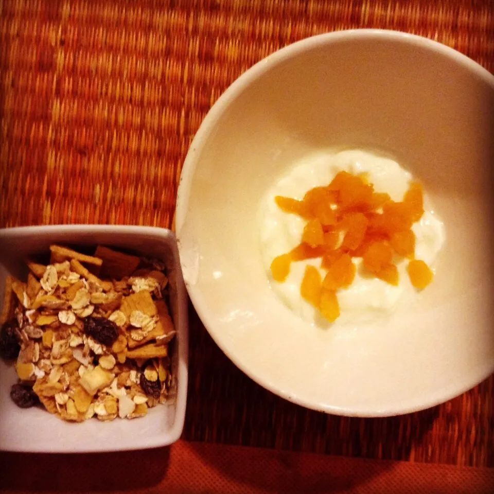 Abricots secs + yaourt + muesli.|Joannaさん