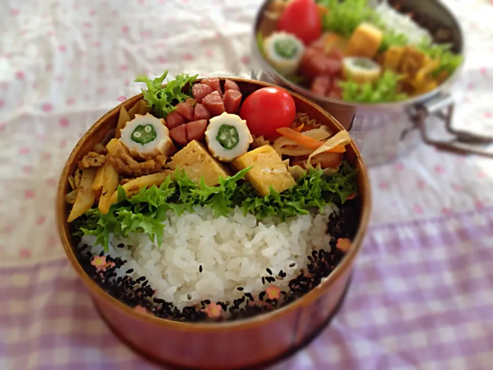 10月3日 ひき肉とじゃがいものカレー粉炒めと切り干し大根の煮物のお弁当|かとっちみゆさん