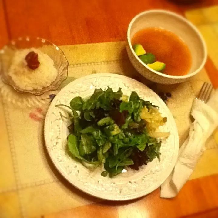 Salad, rice, miso soup|Sai linさん