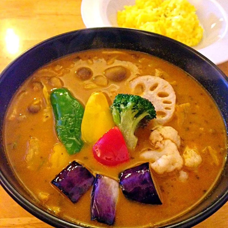 Snapdishの料理写真:スープカレーさくら キーマきのこ|カウンター嬢さん