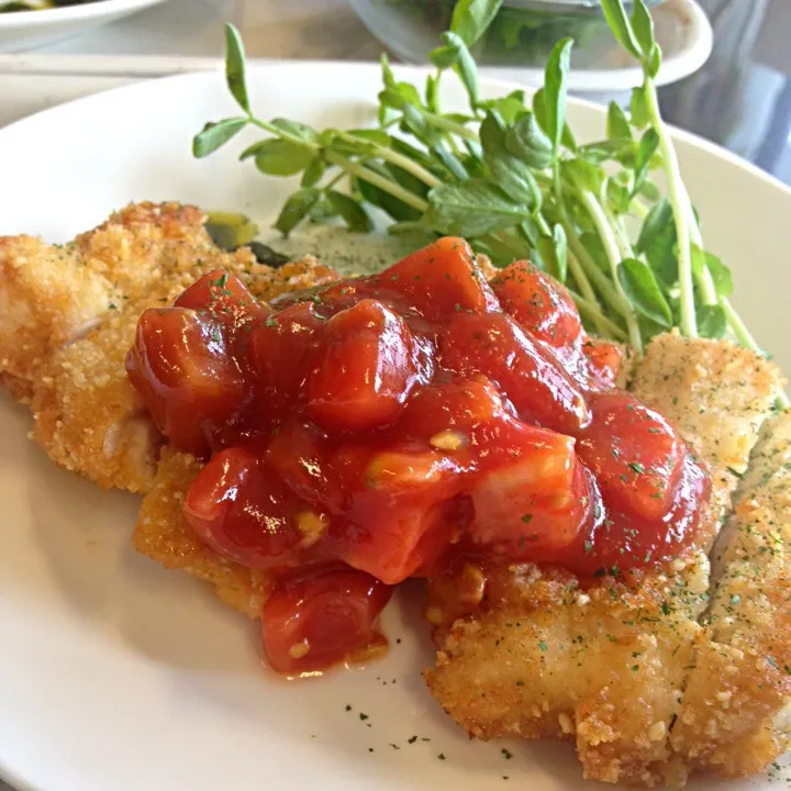 チキンカツレツ トマトソース添え|かおらいさん