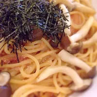 久々投稿！バターとしめじの絶品明太子パスタ(๑´ㅂ`๑)♡