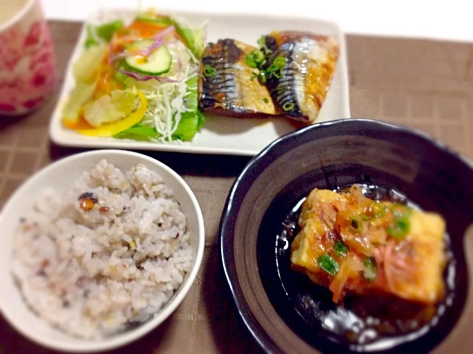 鯖の味噌煮 揚げ出し豆腐|ななさん