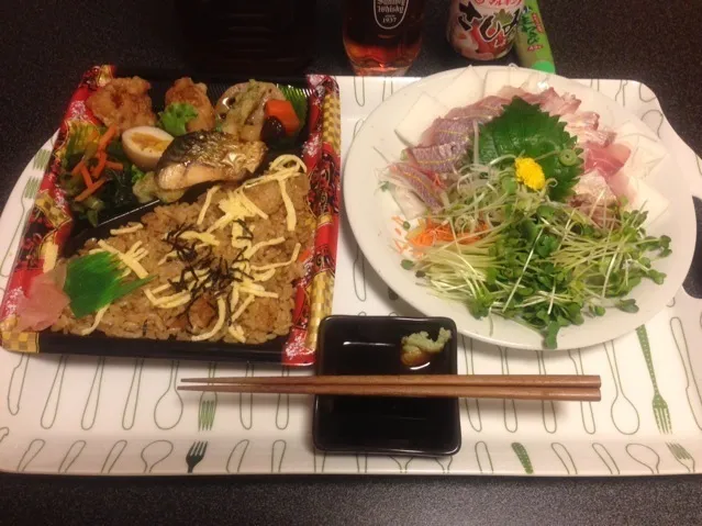 お弁当、いとよりのお刺身！꒰ •ॢ  ̫ -ॢ๑꒱✩✨|サソリさん