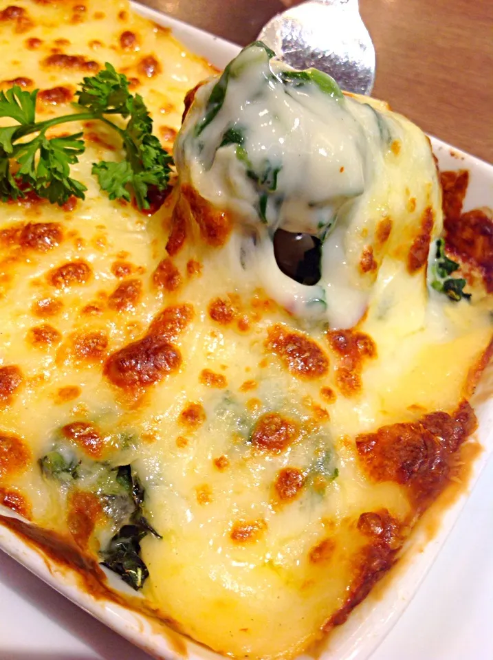 Spinach baked with cheese😍|🍃aeyafternoon🌾さん