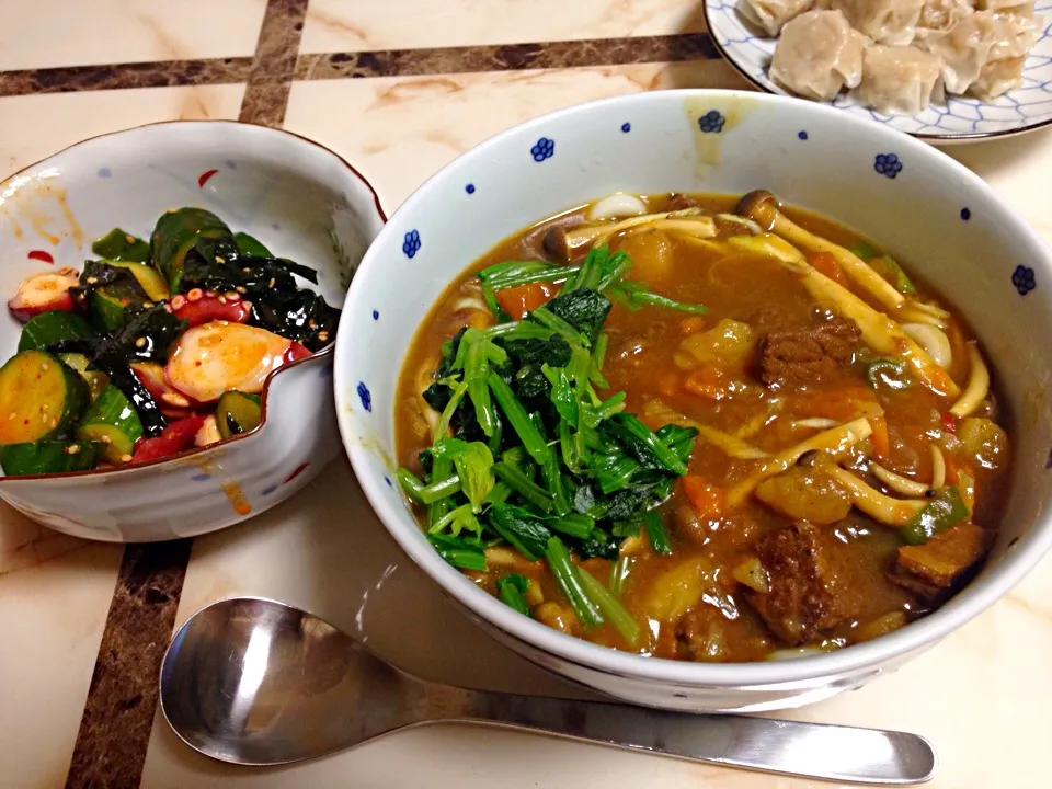 カレーうどんとたこきゅう|やさこさん