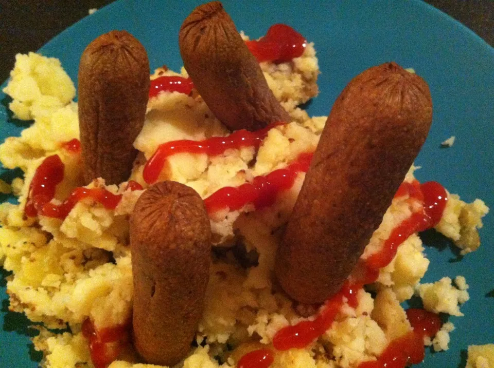 Veggie bangers & mash with tomato ketchup|Nick Hiderさん