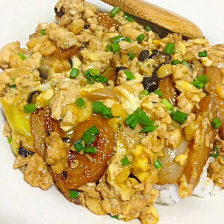 さつま揚げとお豆腐の玉子丼|あぼちさん