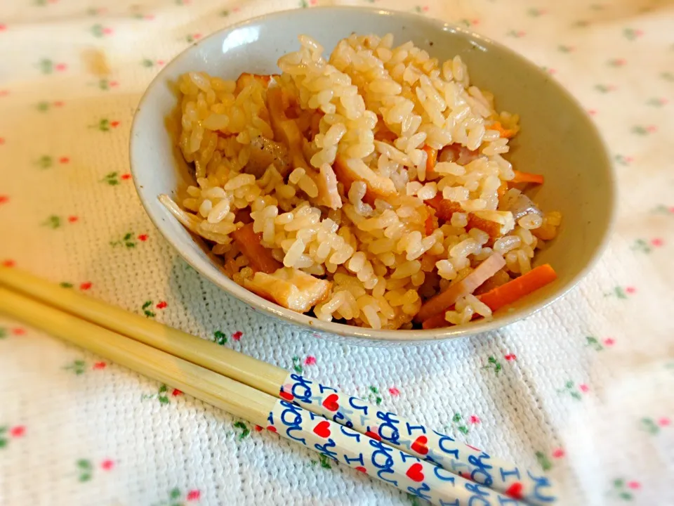 めんつゆで簡単炊き込みご飯|なちゅ♬さん