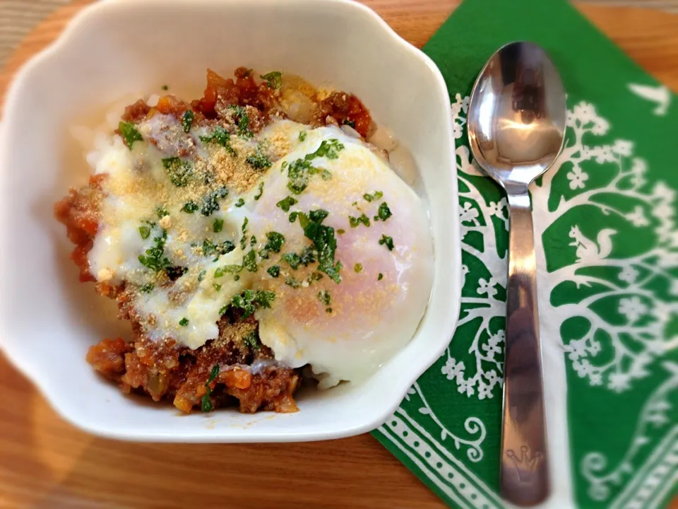 今日の息子ランチ＊ボロネーゼ丼|みゆさん