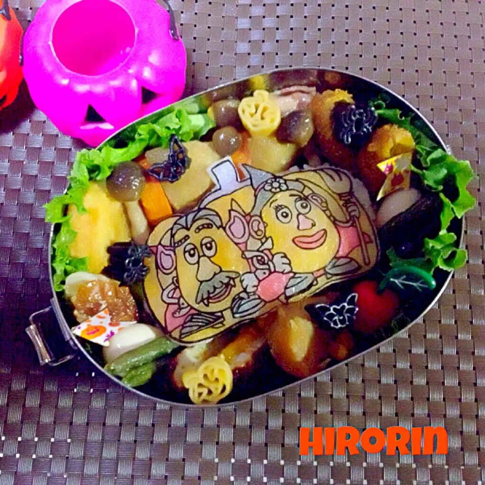 ミスター・ポテトヘッド＆ミセス・ポテトヘッドのハロウィン弁当🎃♡|ひろりんさん