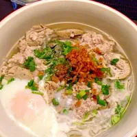 Snapdishの料理写真:Pho Fusion with Fire Onion , Steam Pork and boil Egg.|Pietro Tom Scalettaさん