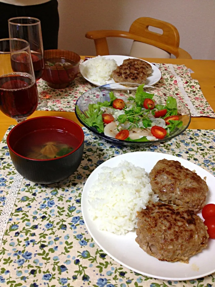 ハンバーグとホタテのカルパッチョ！|なめろうさん