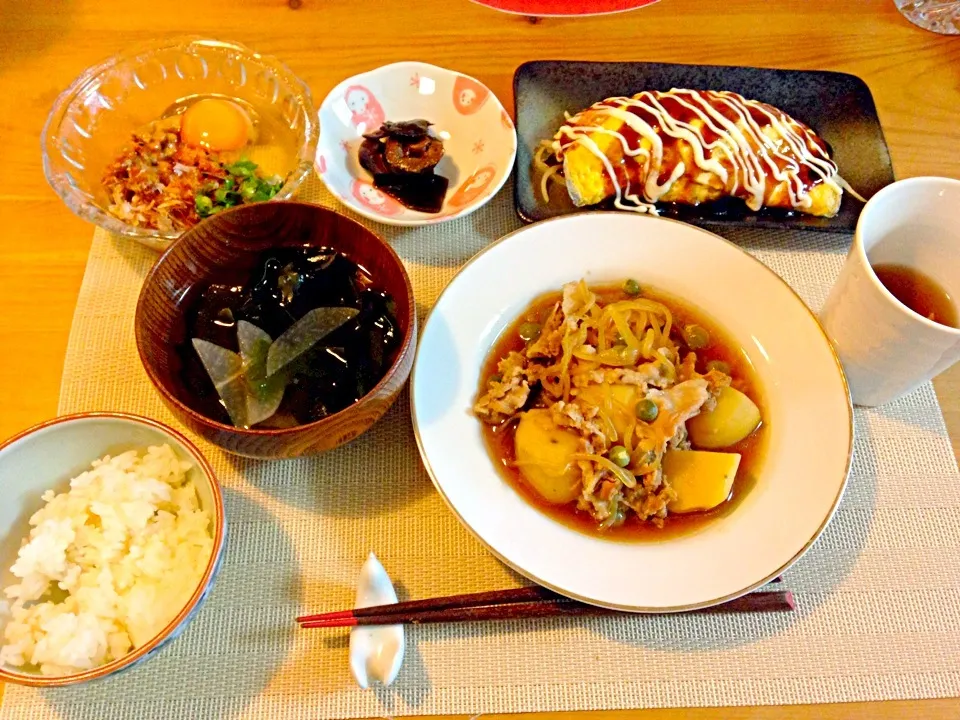 肉じゃが＆とん平焼き＆佃煮＆納豆＆お吸い物＆ご飯|sho...✡*゜さん