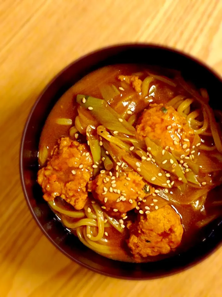 ゴロゴロ鶏つみれのカレー饂飩|ユキさん