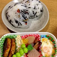 Snapdishの料理写真:次男、サッカー試合！弁当。10月6日。|さくちゃんさん