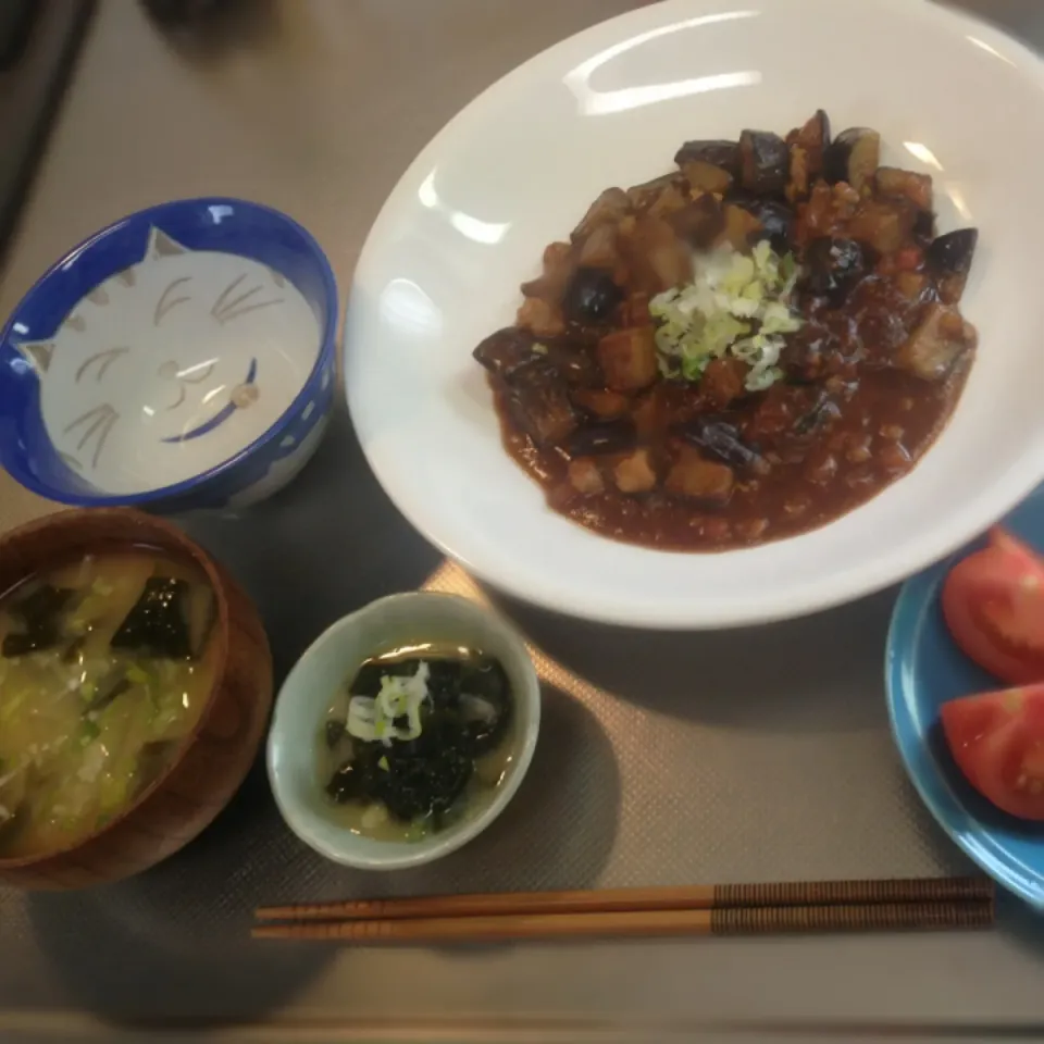 Snapdishの料理写真:茄子の肉味噌 炒め〜♫|りーちさん