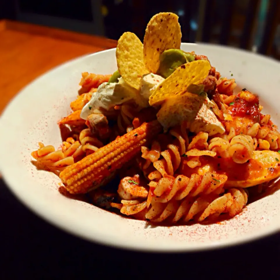 spicy vegetarian fusilli with Greek yogurt|PeonyYanさん