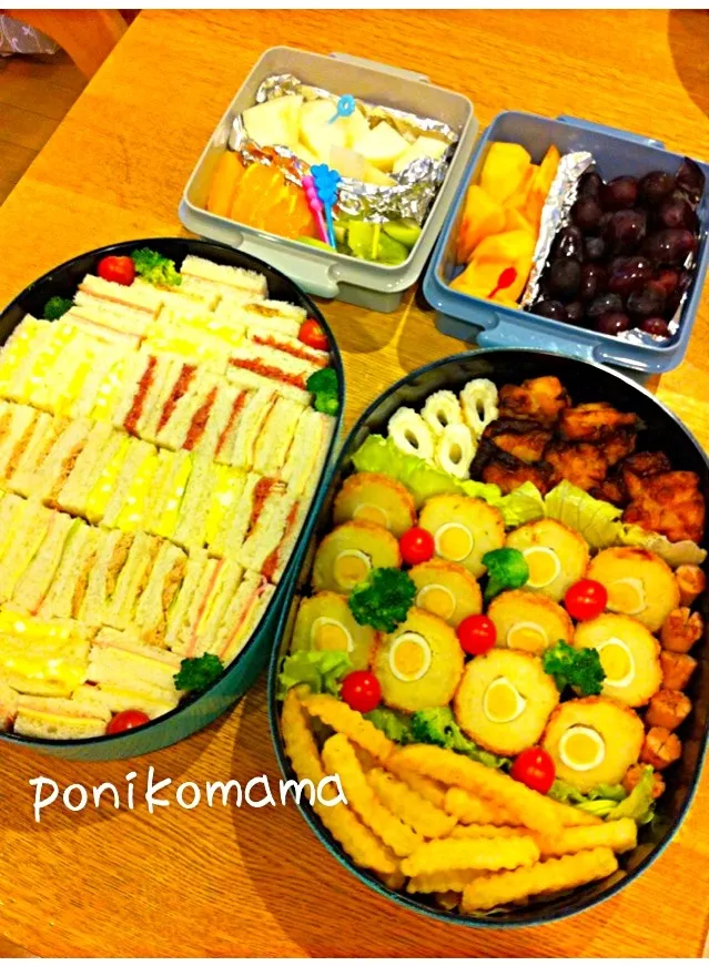 2013年10月6日幼稚園の運動会弁当。|ぽにこさん